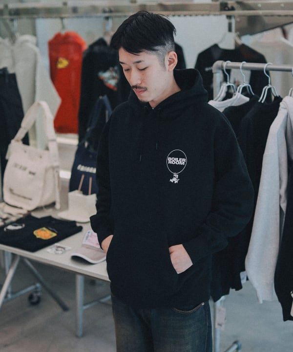 Boiler Room × FAF × BEAMS BR x BEAMS x FAF Hood Black - BOILER ROOM