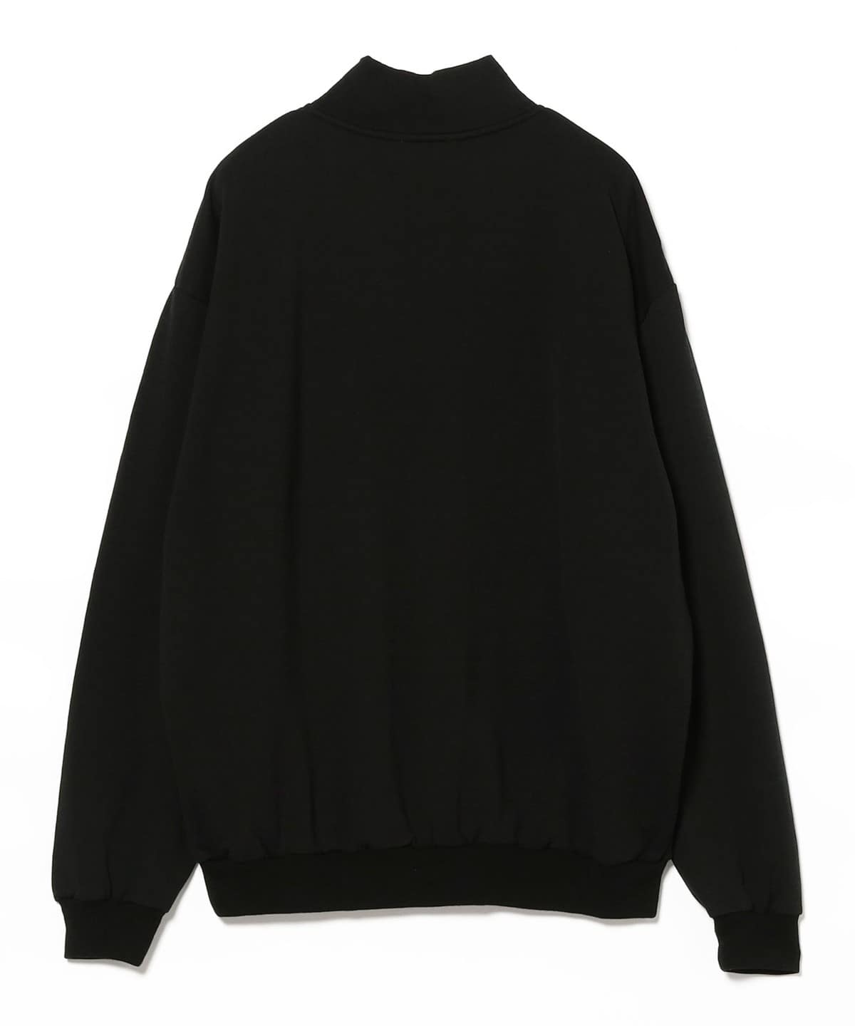 AURALEE バギーポリエステルスウェットハーフZIP 黒5 BEAMS T（ビームスT）AURALEE / LIGHT WOOL SWEAT HALF ZIP P/O