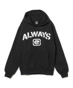 always / stencil applique hoodie - black