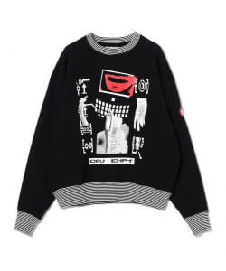 C.E / LIPS DISPLAY CREW NECK BLACK