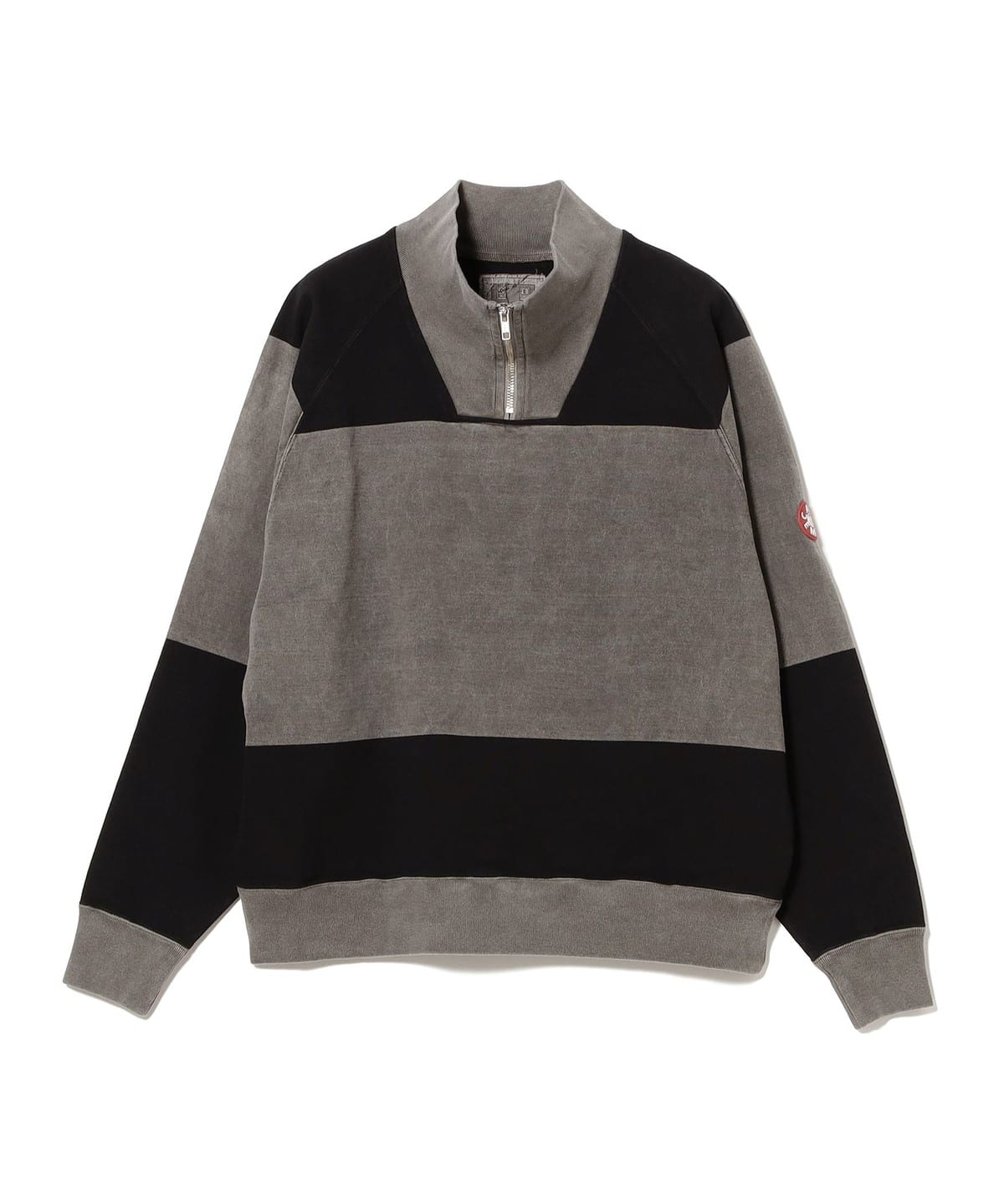 C. E シーイー / OVERDYE STRIPE HALF ZIP トップス MEN GREY M