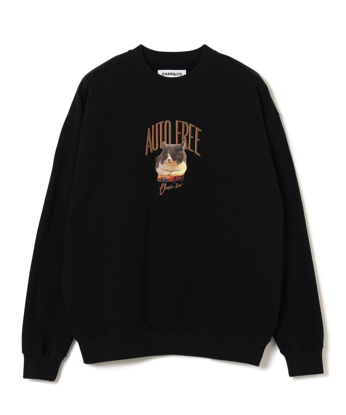 【別注】CHARI & CO チャリアンドコー / AMUCHAN AUTO FREE CREW SWEAT トップス MEN BLACK XL 【別注】CHARI & CO チャリアンドコー / AMUCHAN AUTO FREE CREW SWEAT トップス MEN BLACK XL