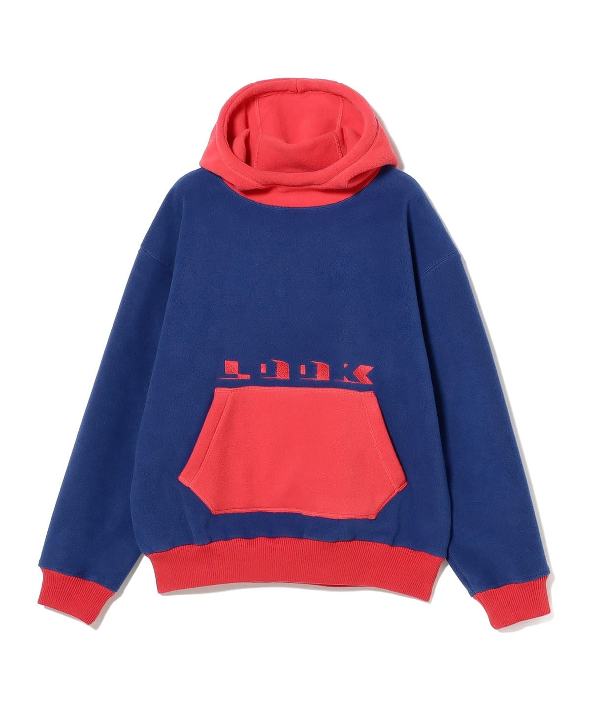 LQQK STUDIO / FLEECE HOODIE トップス MEN BLUE/RED L
