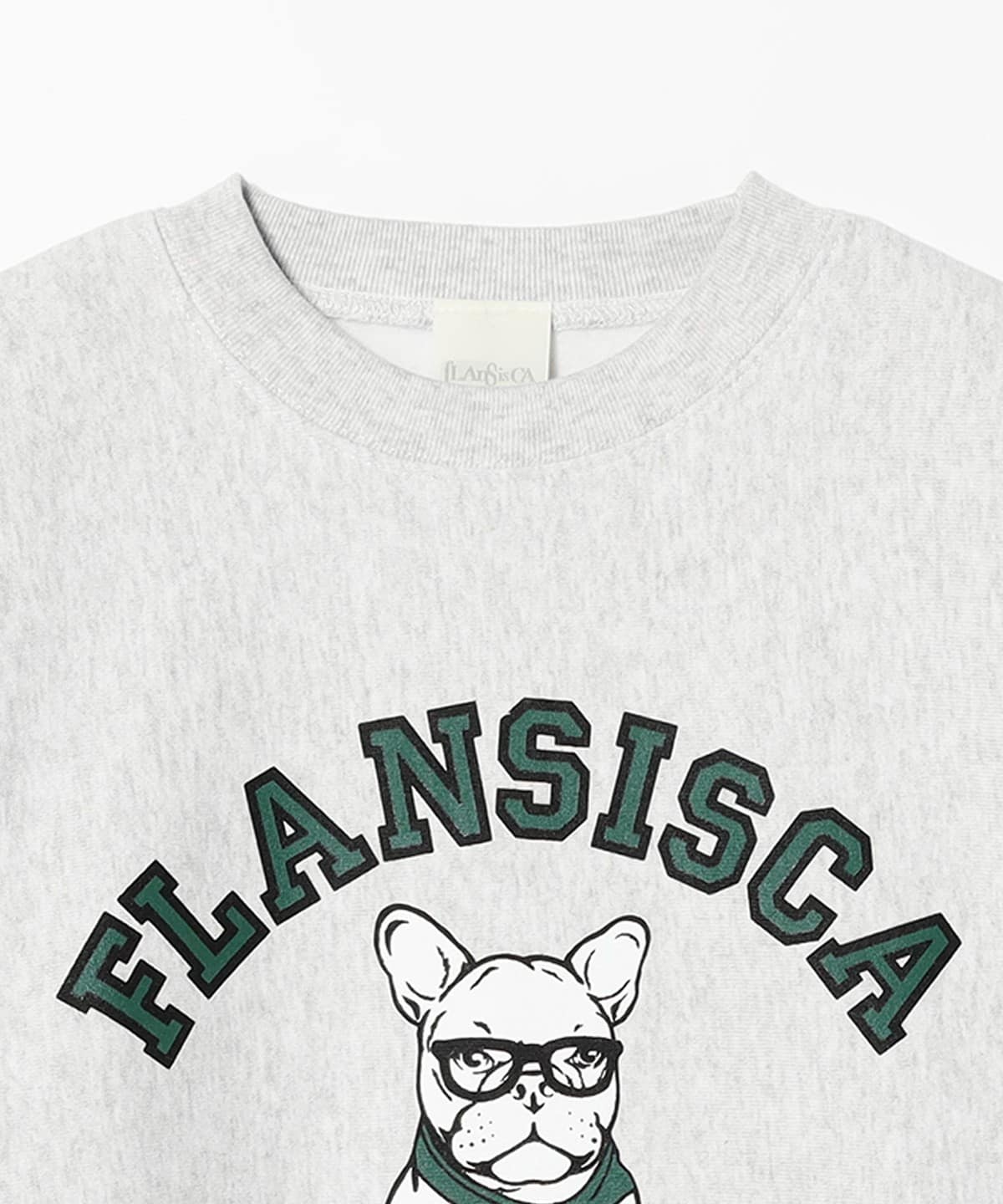FLANSISCA フレンチブルドッグ スウェット S グレー BEAMS（ビームス）fLAnsisCA / Print Crewneck Sweat 25AW（トップス