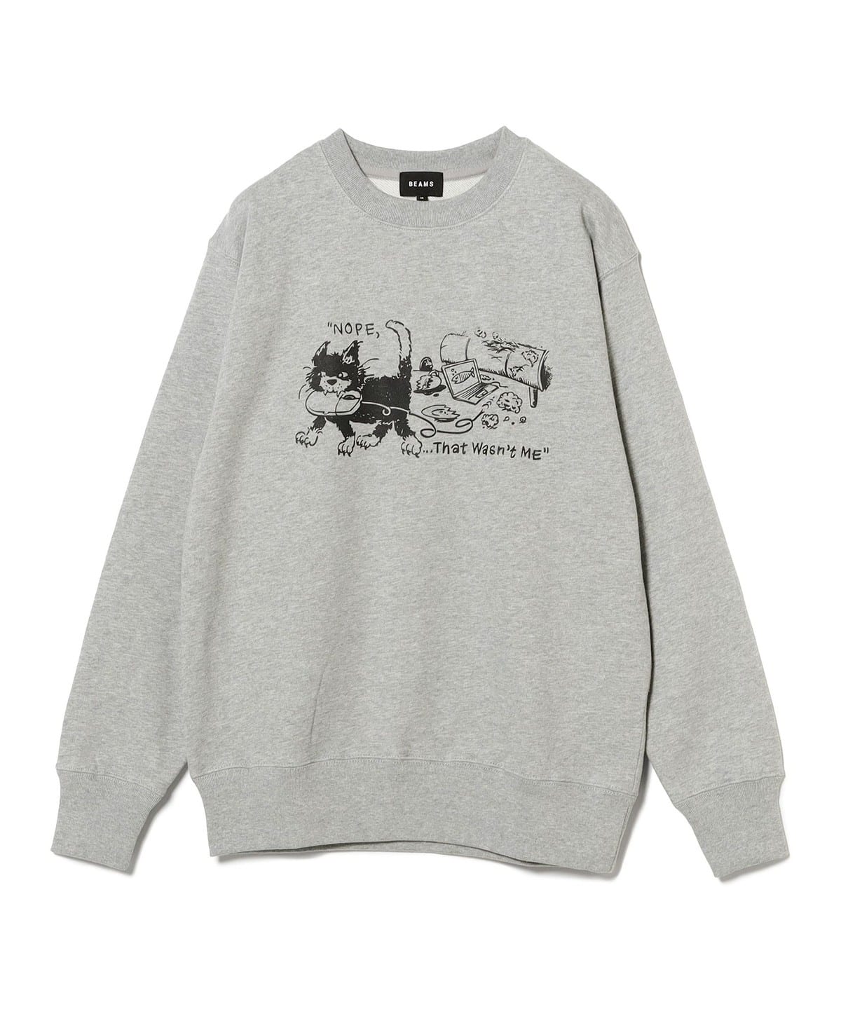 ""That Wasn't Me" Crewneck Sweat トップス MEN MIX GREY M"