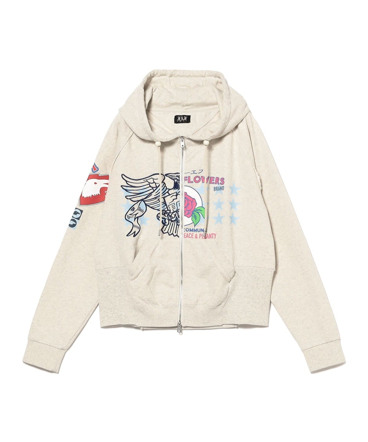 BEAMS T（ビームスT）FAF（Fake As Flowers）/ Printed Zip Up Hoodie