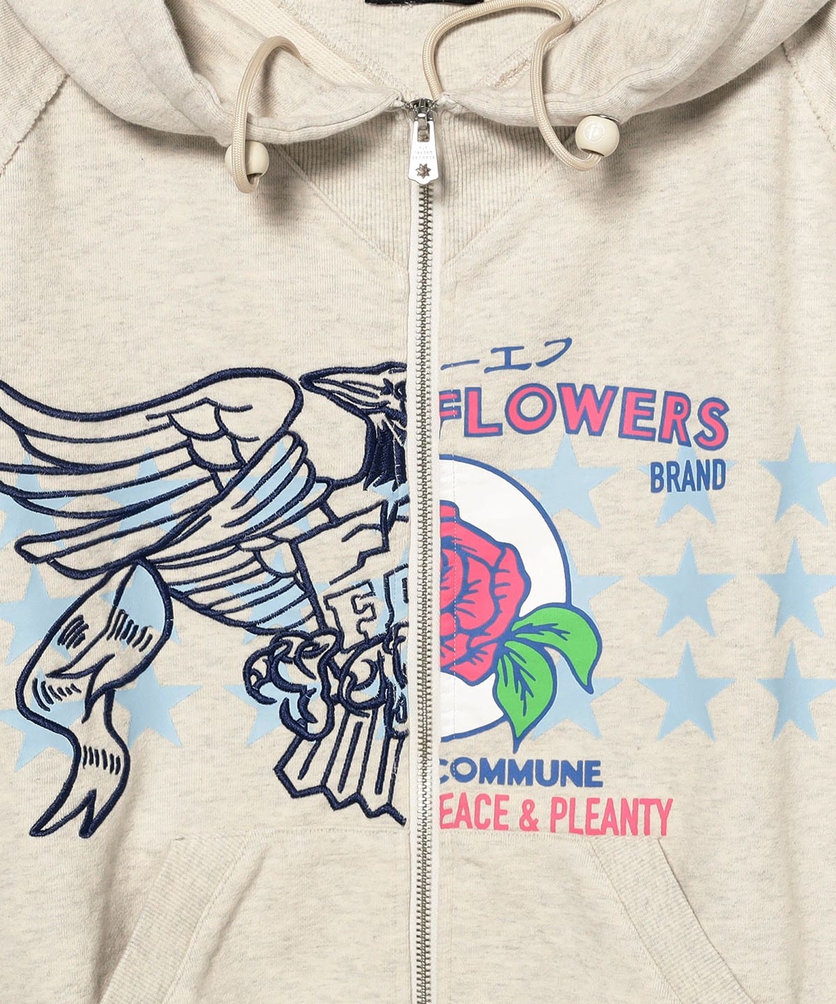 BEAMS T（ビームスT）FAF（Fake As Flowers）/ Printed Zip Up Hoodie
