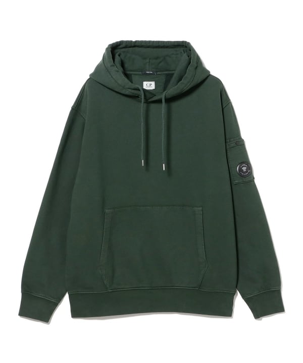 C.P. Company / Brushed and Emerized Diagonal Fleece Lens Hooded Sweatshirt