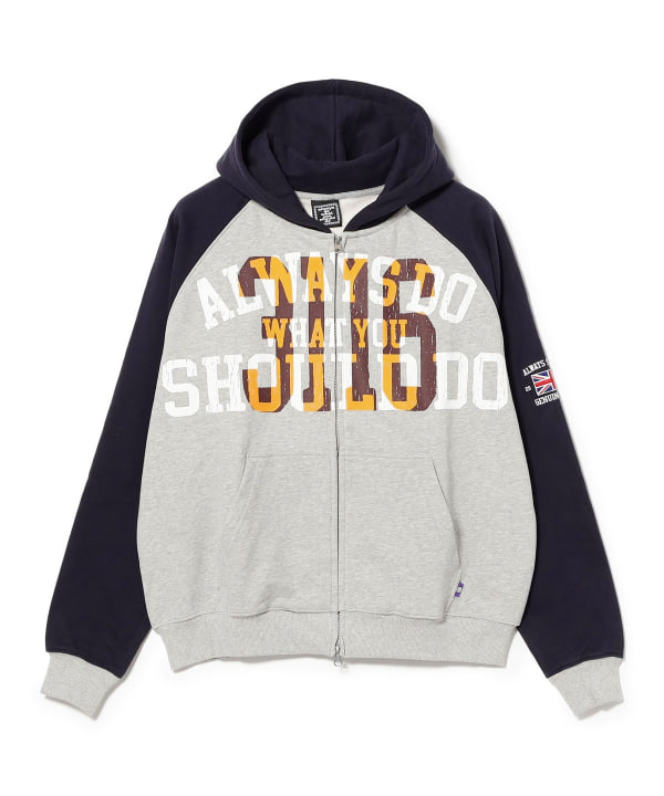 Always / jersey raglan zip up hoodie heather grey