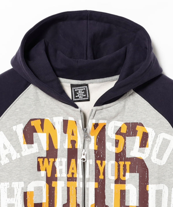 Always / jersey raglan zip up hoodie heather grey