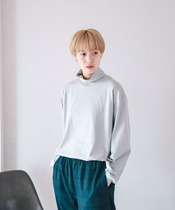 AURALEE LUSTER PLAITING HI NECK L/S TEE - Tシャツ/カットソー(半袖