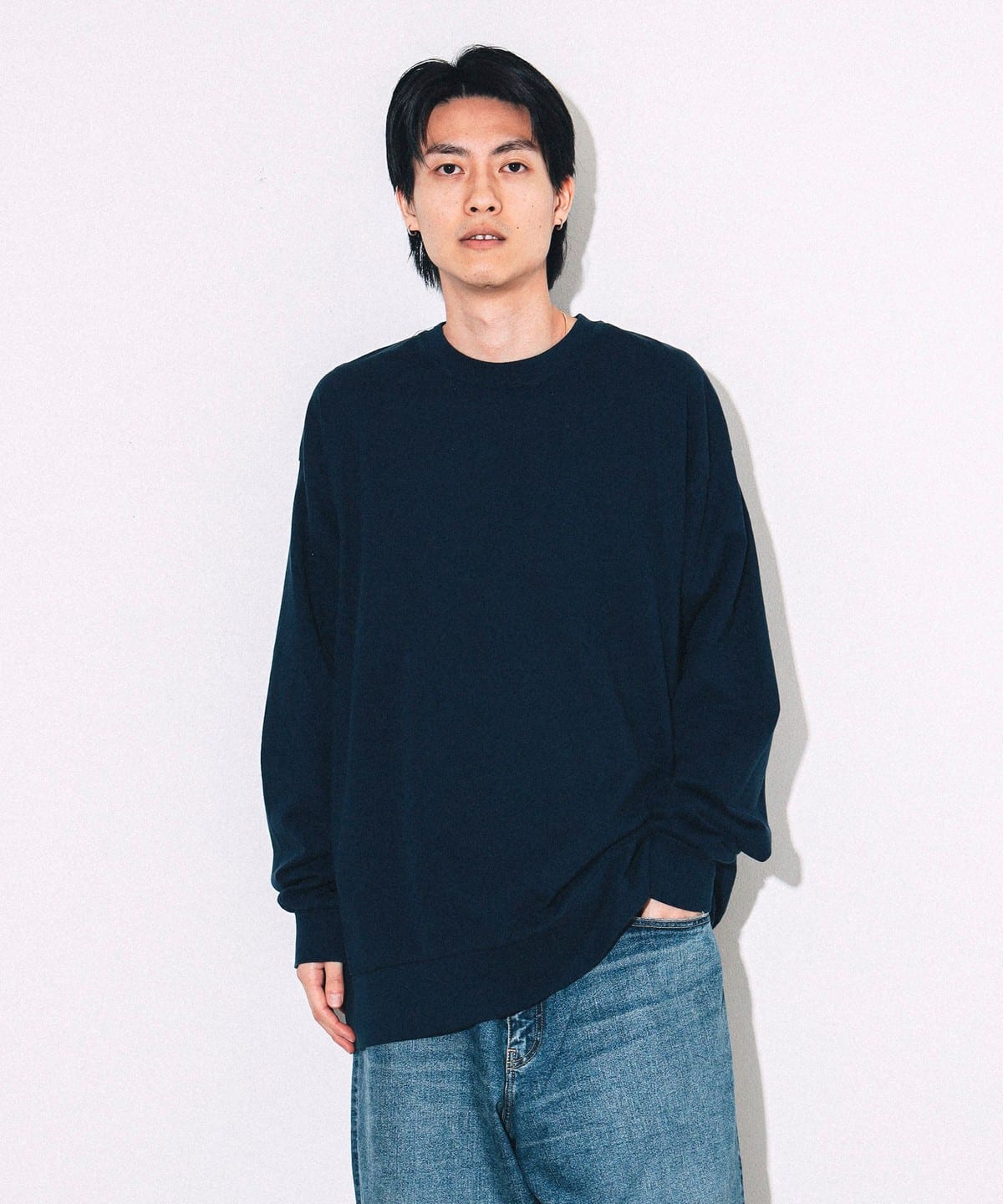HEAVYWEIGHT COLLECTIONS ヘビーウェイトコレクションズ / Rib Long Sleeve T-shirt Tシャツ・カットソー MEN NAVY L HEAVYWEIGHT COLLECTIONS ヘビーウェイトコレクションズ / Rib Long Sleeve T-shirt Tシャツ・カットソー MEN NAVY L