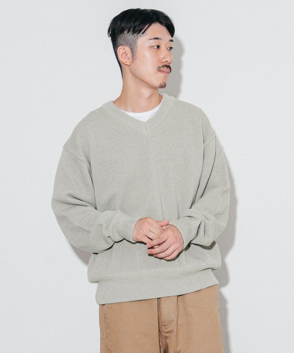 BEAMS T（ビームスT）crepuscule / Moss Stitch V-Neck Pullover（トップス ニット・セーター）通販｜ BEAMS