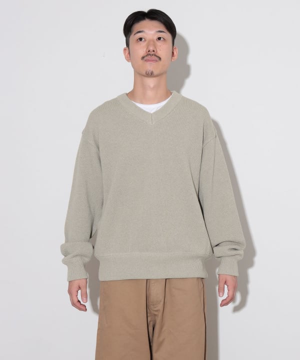 crepuscule (クレプスキュール) Moss stitch henley neck / モス