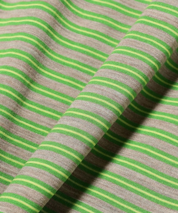 AURALEE / SOFT SMOOTH WOOL STRIPE JERSEY L/S TEE