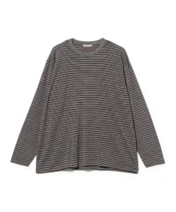 AURALEE / SOFT SMOOTH WOOL STRIPE JERSEY L/S TEE