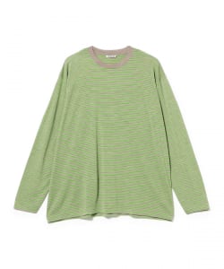 AURALEE / SOFT SMOOTH WOOL STRIPE JERSEY L/S TEE