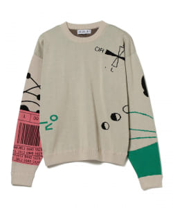 BAL / JACQUARD COTTON CREWNECK SWEATER