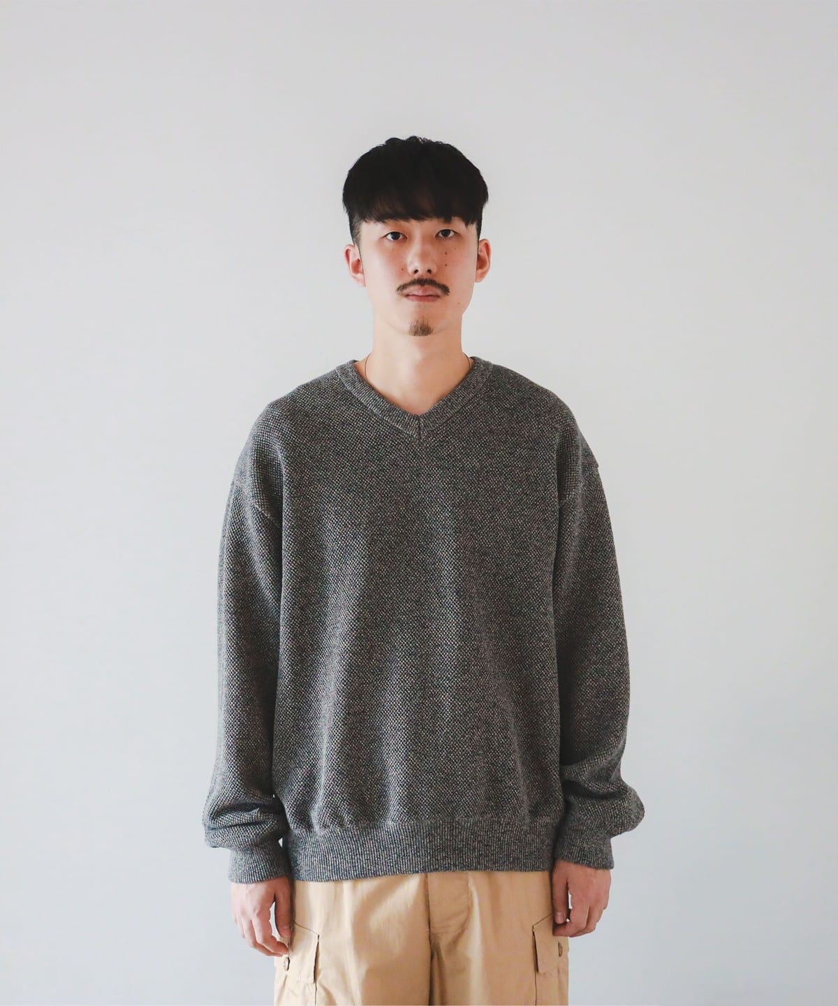 BEAMS T（ビームスT）Crepuscule / Moss Stich V Neck Knit