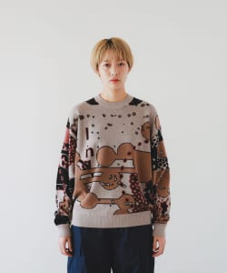 ▲BAL / Jacquard Cotton Crew Neck Sweater