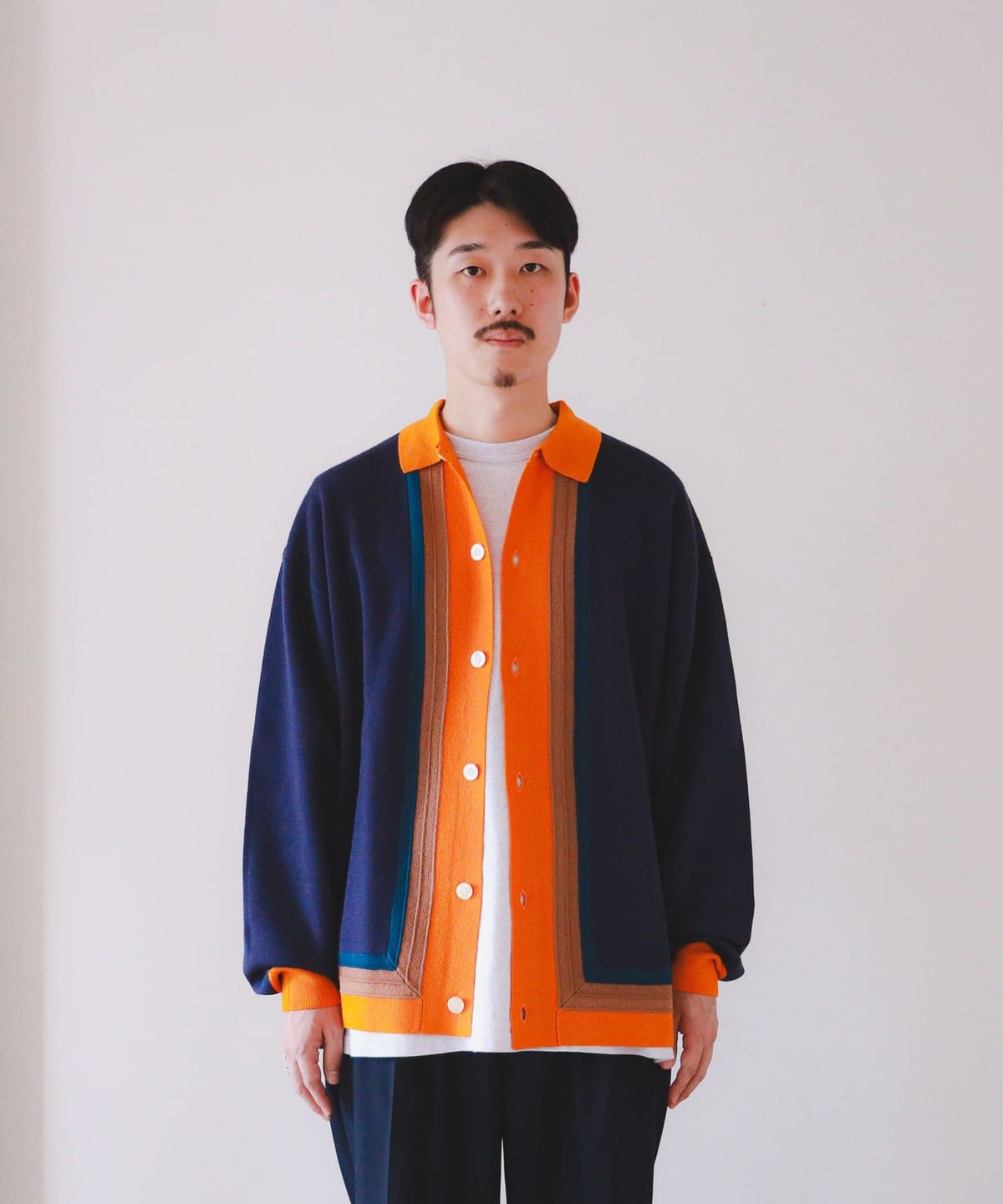 BEAMS T（ビームスT）F-LAGSTUF-F / STRIPE KNIT CARDIGAN（トップス