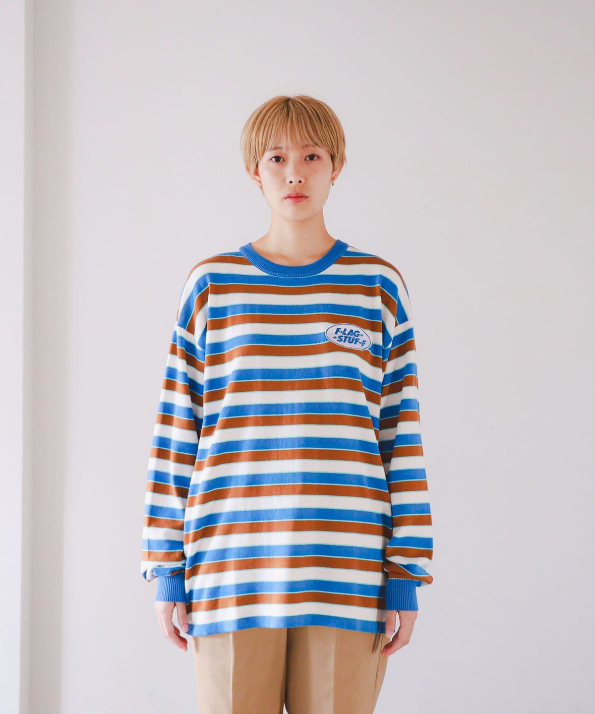 BEAMS T（ビームスT）F-LAGSTUF-F / STRIPE LS COTTON SWEATER