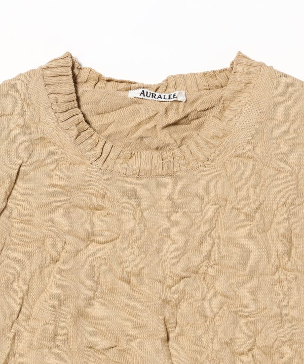 BEAMS T（ビームスT）AURALEE / WRINKLED DRY COTTON KNIT P/O 