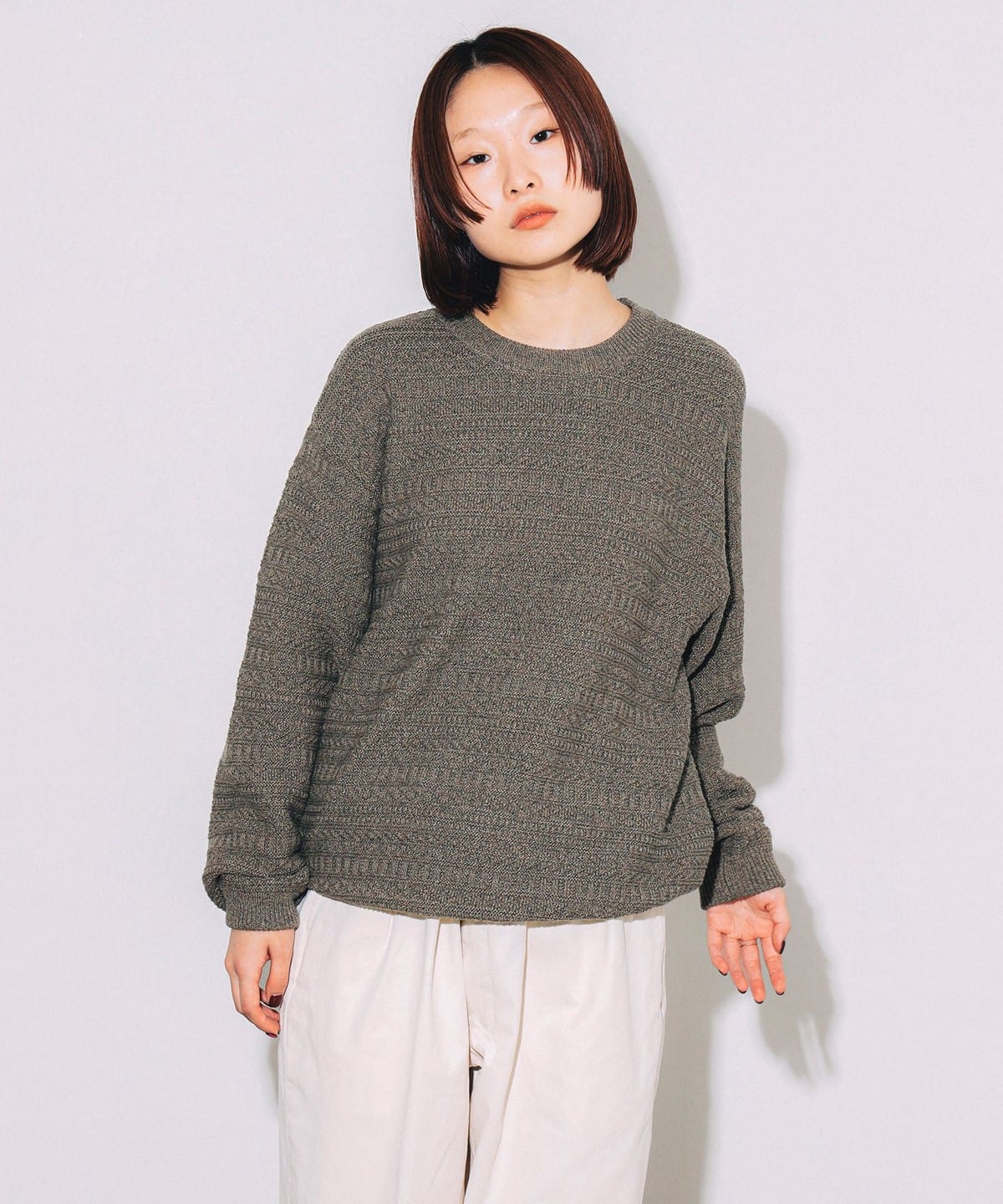 crepuscule / Fair Isle Links Knit トップス MEN KHAKI M crepuscule / Fair Isle Links Knit トップス MEN KHAKI M