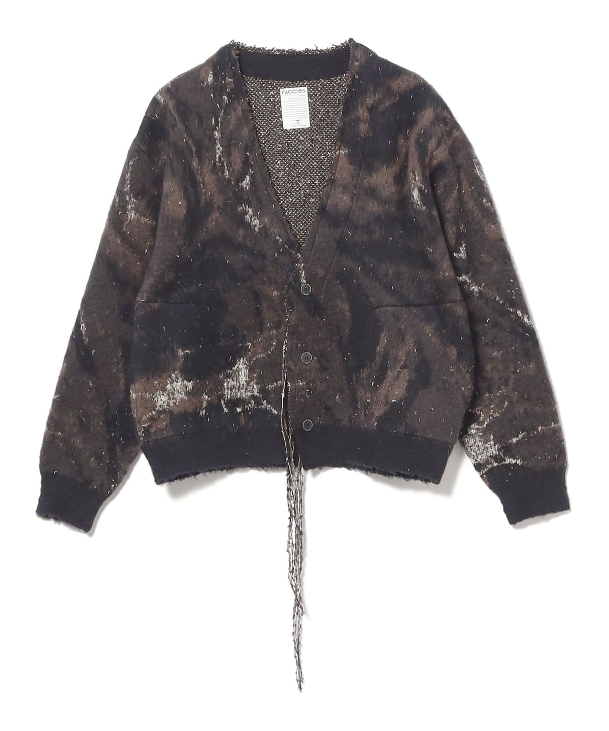 FACCIES ファッチーズ / Marble pt shaggy cardigan トップス MEN BLACK M FACCIES ファッチーズ / Marble pt shaggy cardigan トップス MEN BLACK M