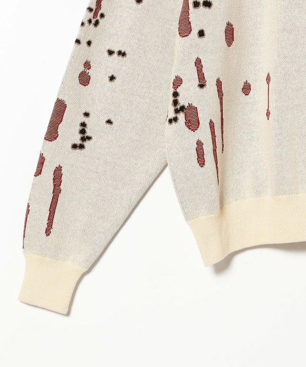 BEAMS T（ビームスT）BAL / DRIP JACQUARD COTTON CREWNECK SWEATER