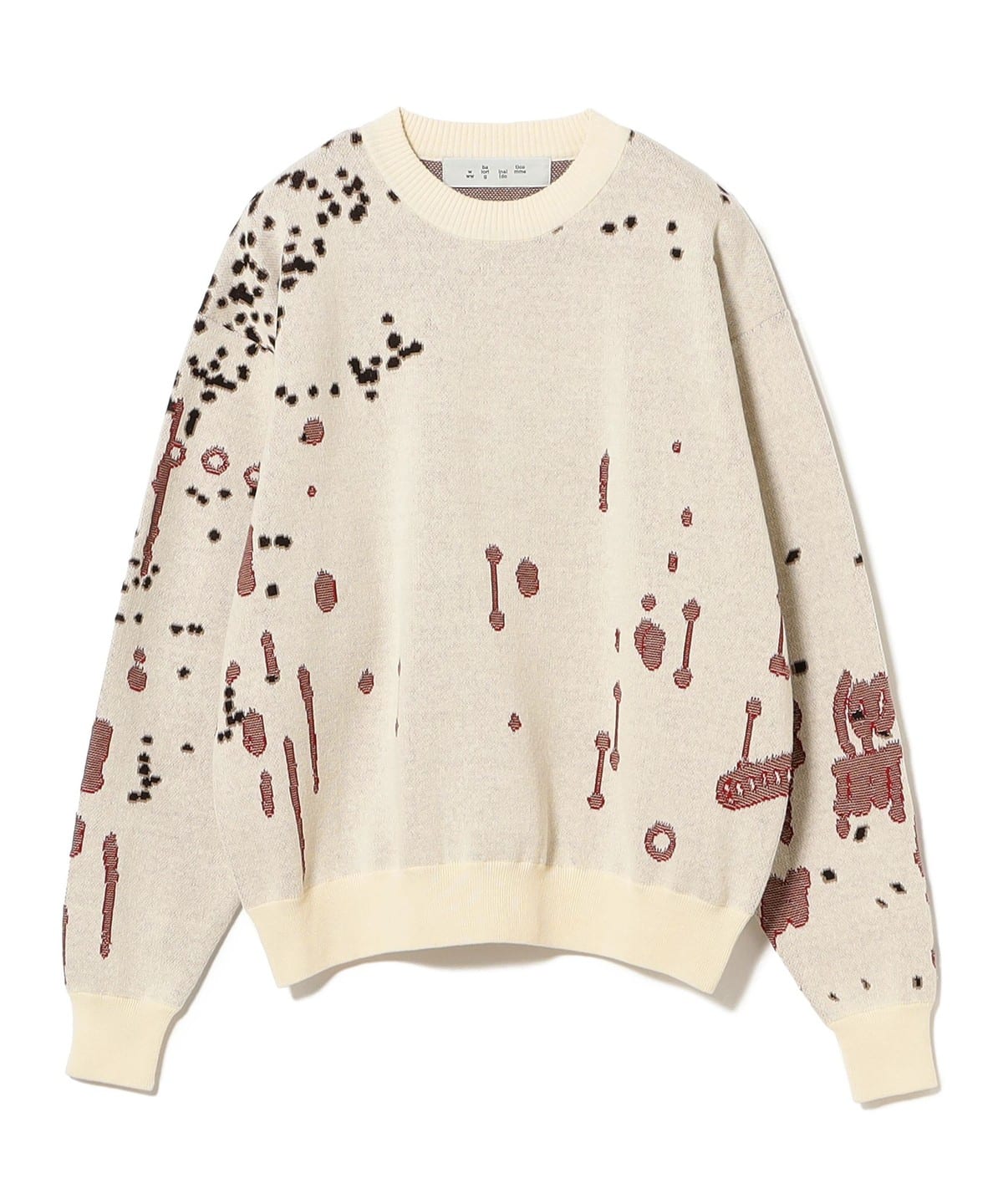 BAL バル / DRIP JACQUARD COTTON CREWNECK SWEATER トップス MEN ECRU L BAL バル / DRIP JACQUARD COTTON CREWNECK SWEATER トップス MEN ECRU L