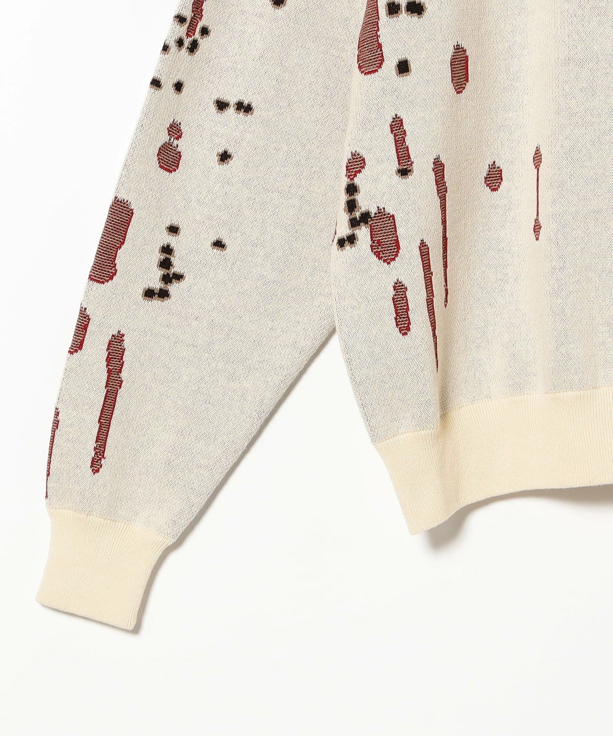BEAMS T（ビームスT）BAL / DRIP JACQUARD COTTON CREWNECK SWEATER 