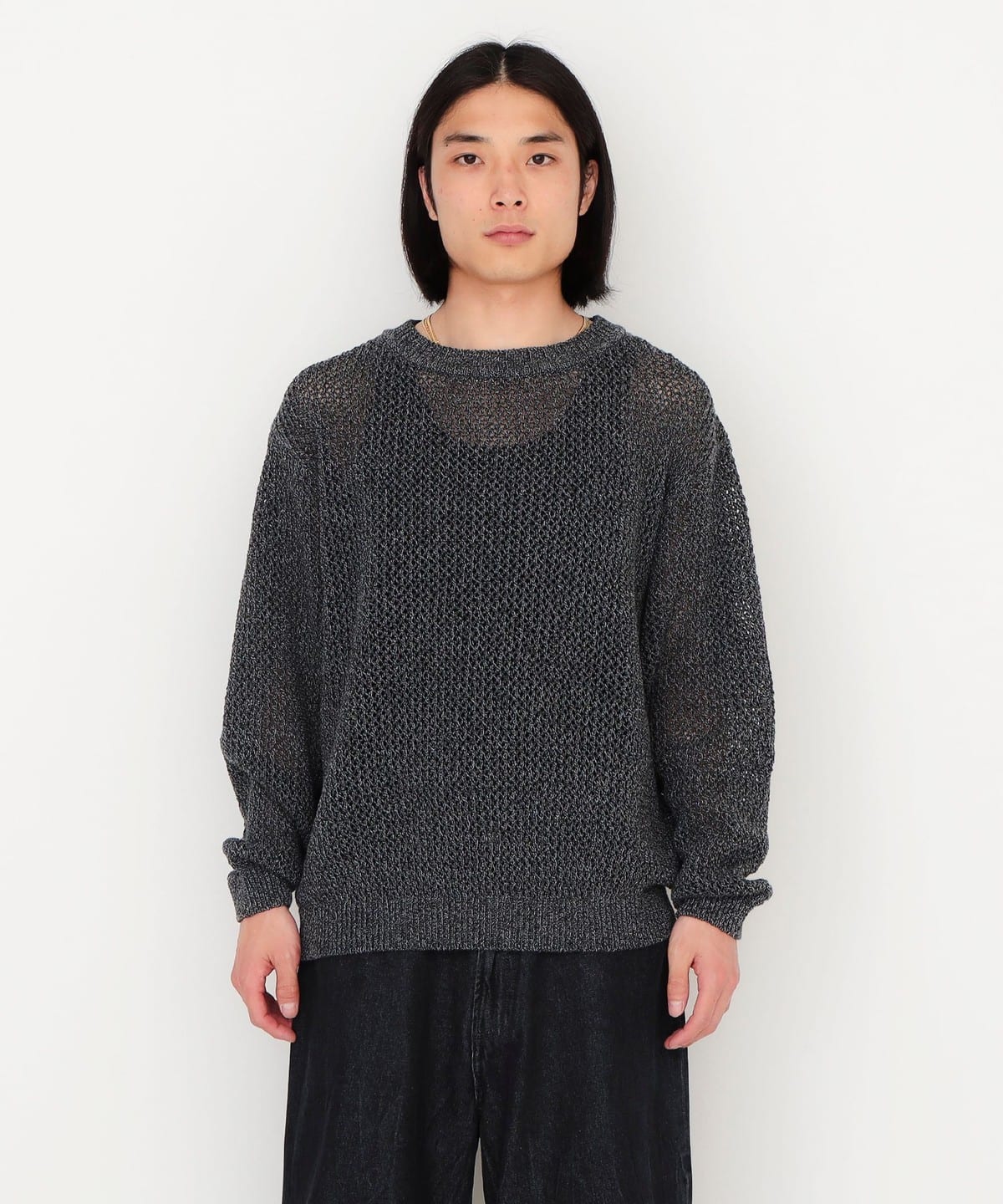 crepuscule / L-G Mesh Pullover トップス MEN BLACK M crepuscule / L-G Mesh Pullover トップス MEN BLACK M