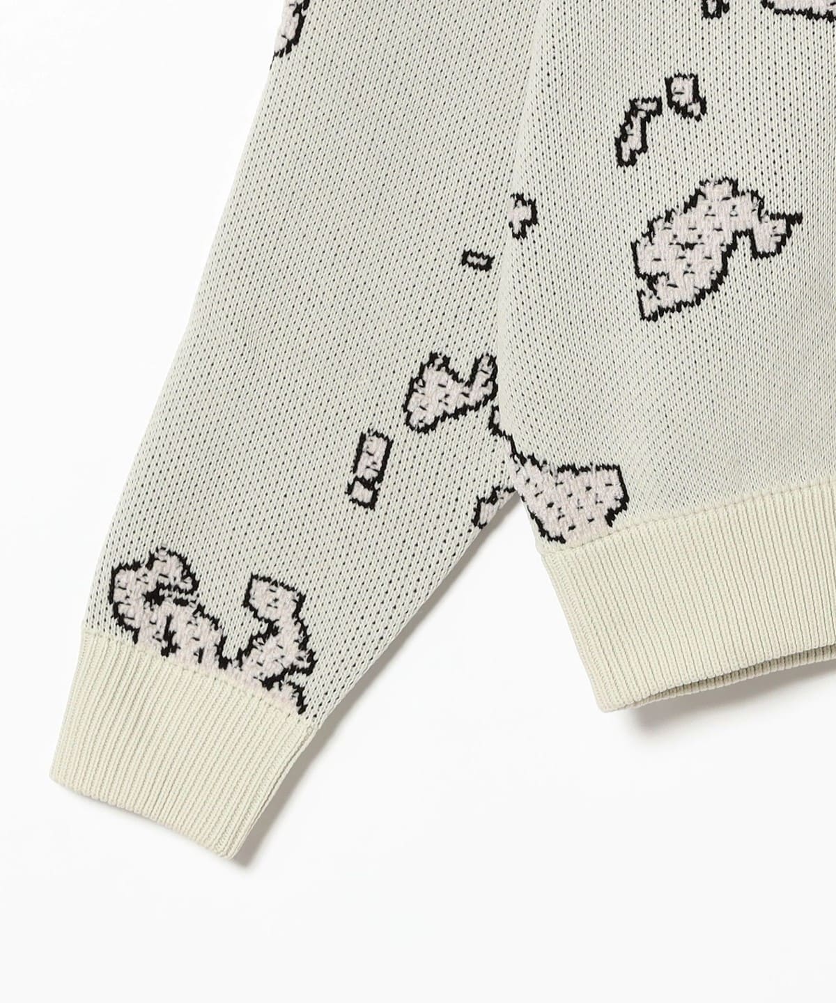 BEAMS T（ビームスT）BAL / JACQUARD COTTON CREWNECK SWEATER