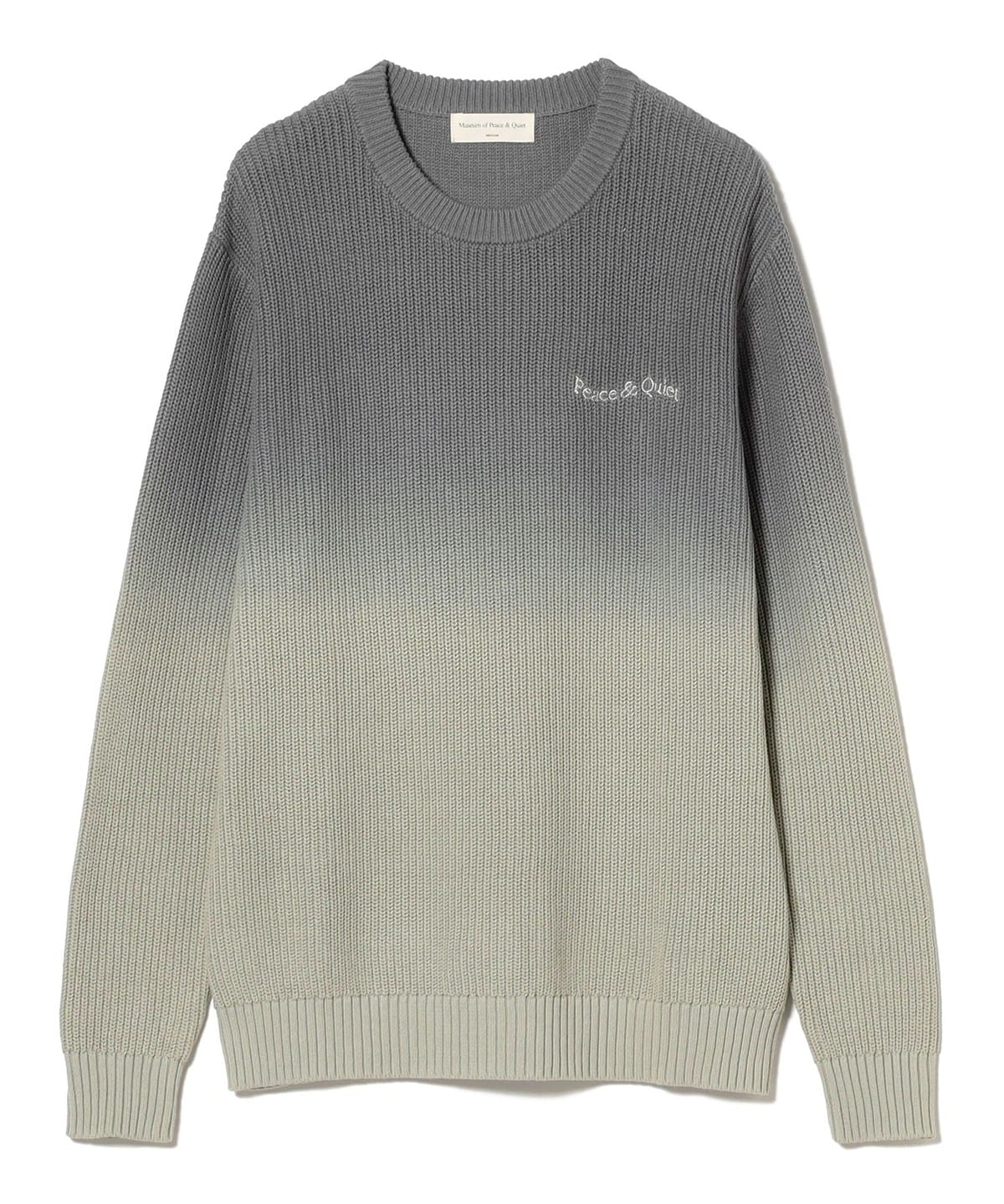 Museum of Peace & Quiet ミュージアム オブ ピース アンド クワイエット / Wordmark Gradient Knit Sweater トップス MEN SLATE L Museum of Peace & Quiet ミュージアム オブ ピース アンド クワイエット / Wordmark Gradient Knit Sweater トップス MEN SLATE L