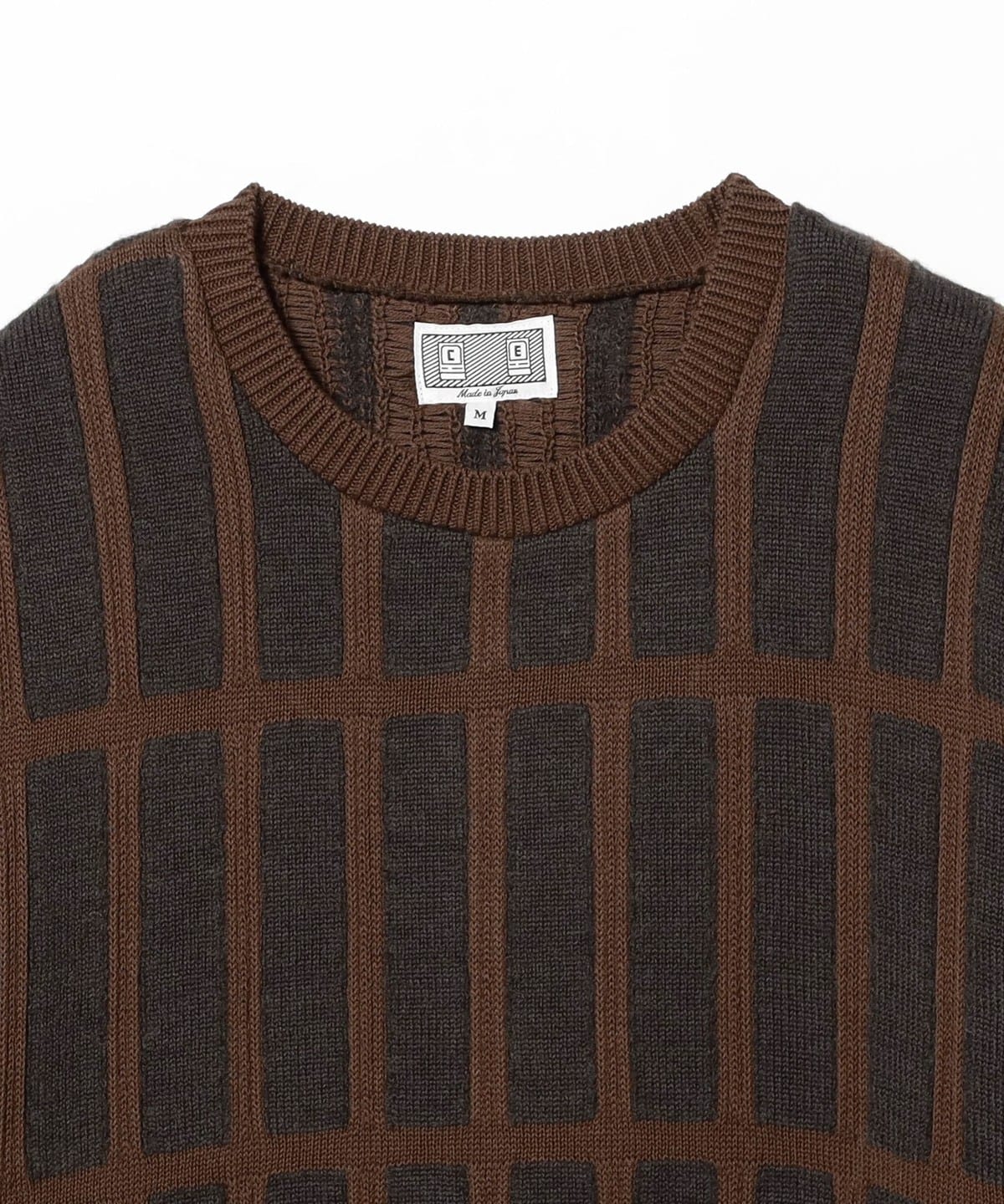BEAMS T（ビームスT）C.E / RECTANGULAR BAR KNIT BROWN（トップス