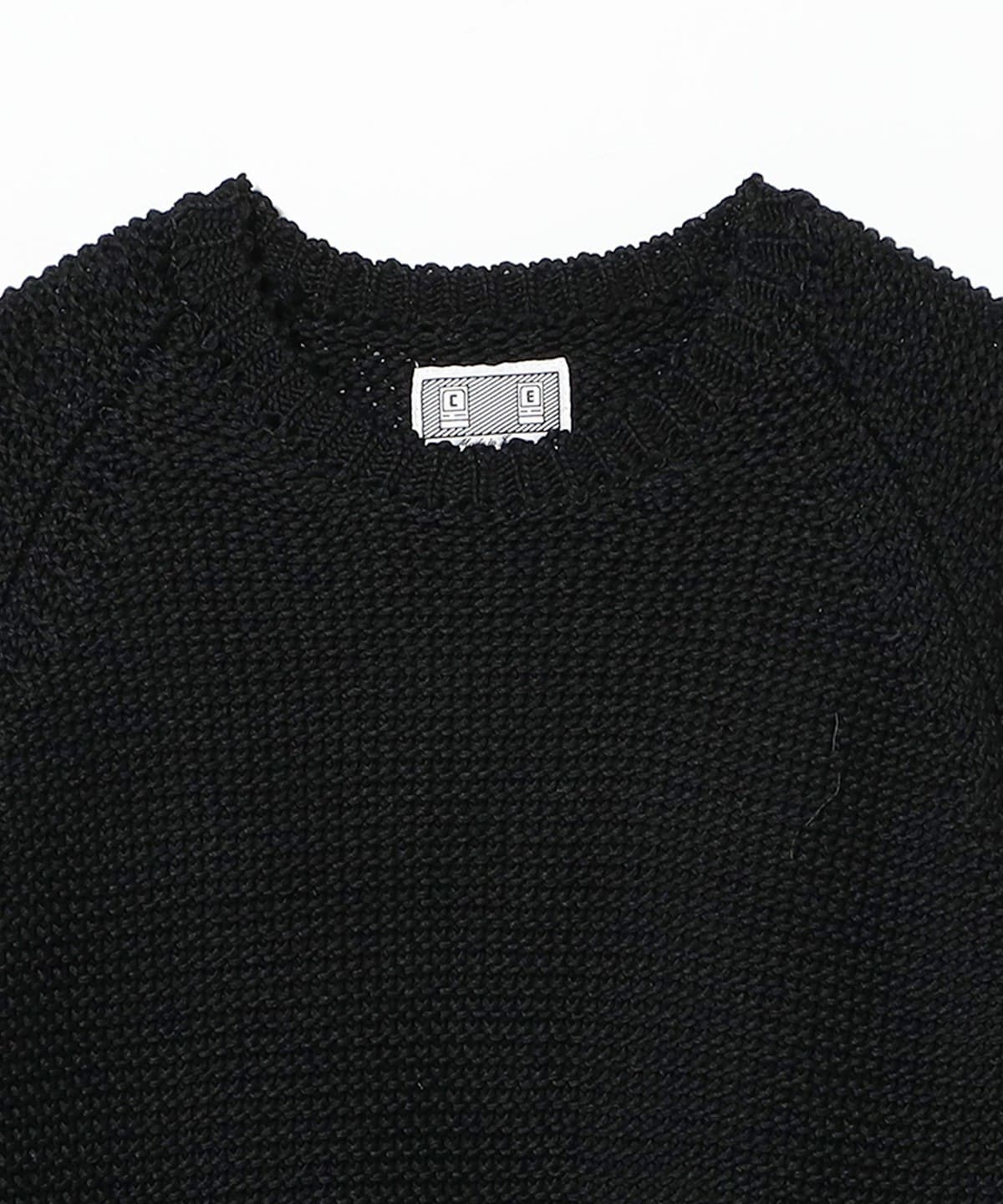 BEAMS T（ビームスT）C.E / RAGLAN SLEEVE COTTON KNIT BLACK