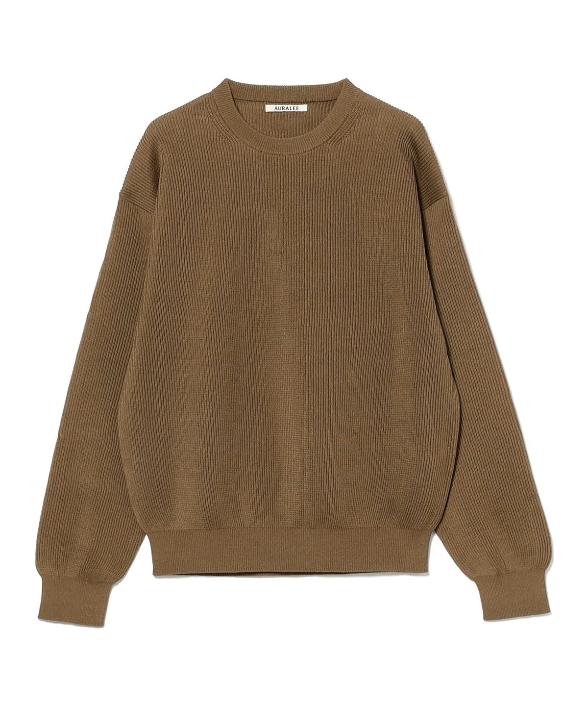 AURALEE★BEAMS別注 コットンリブニット BEAMS T（ビームスT）AURALEE / FLAT YARN RIB KNIT P/O（トップス