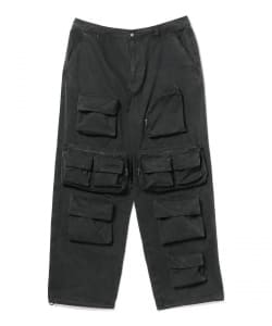 ▲BOILER ROOM / Garment Dye Block Cargo Pant Washed Black
