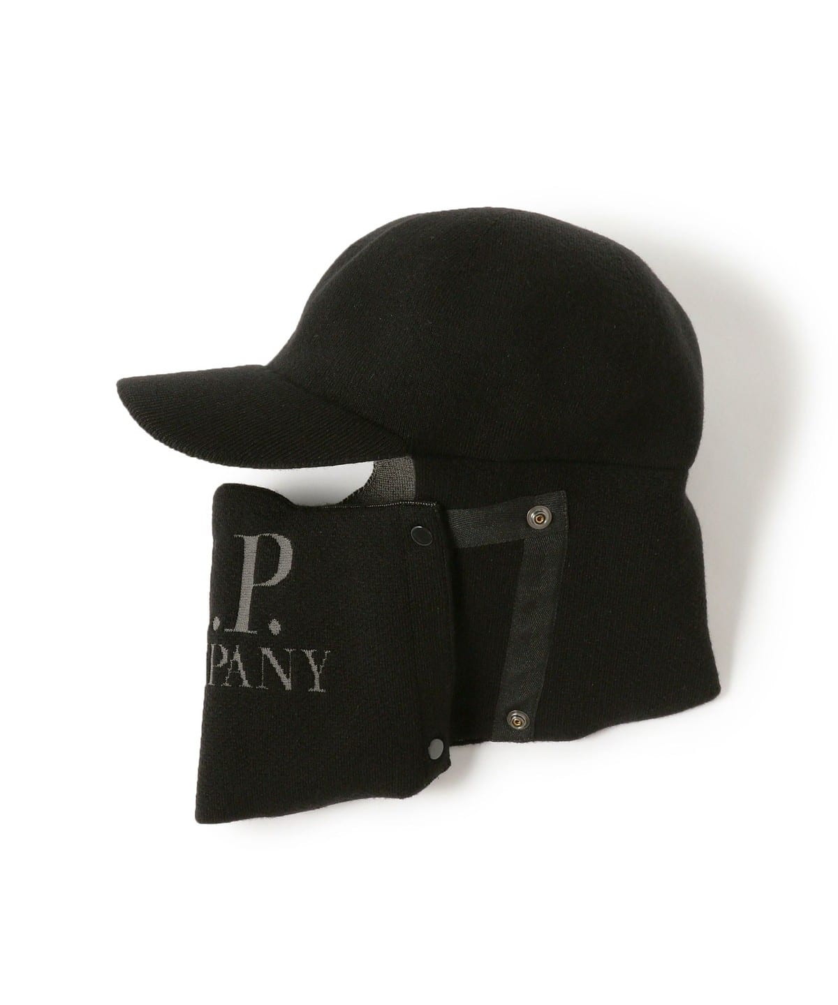 C. P. Company シー ピー カンパニー / Extrafine Merino Wool Visor Neck Hat 帽子 MEN BLACK ONE SIZE C. P. Company シー ピー カンパニー / Extrafine Merino Wool Visor Neck Hat 帽子 MEN BLACK ONE SIZE