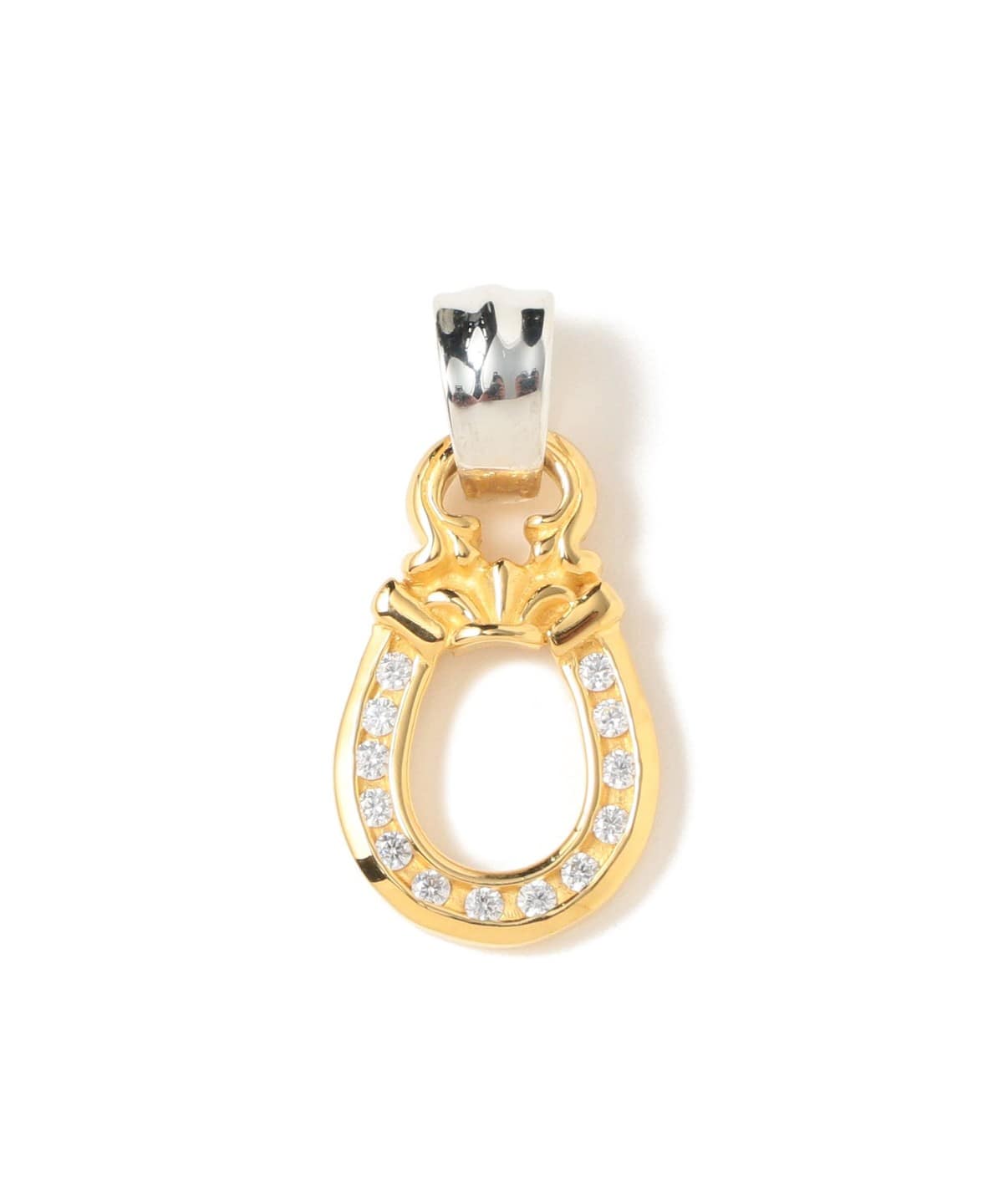 【EXCLUSIVE】PN1019-GP - Horseshoe with C. Z. 18k Yellow Gold Plated アクセサリー MEN - ONE SIZE