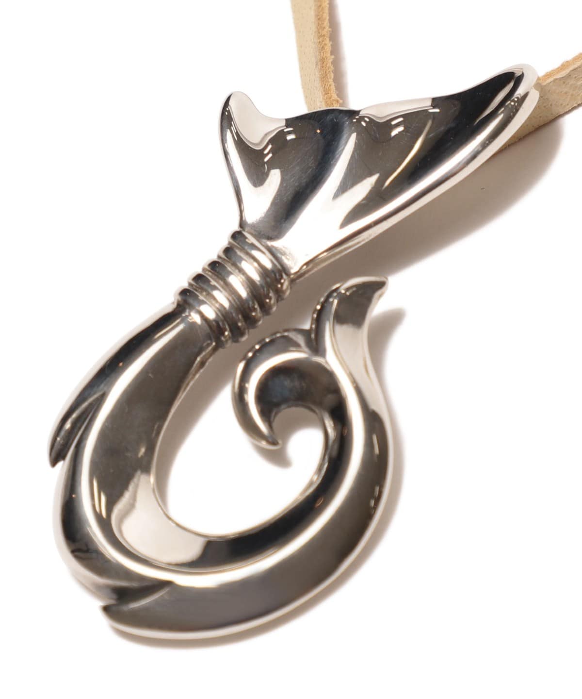 99 Fish Hook with Leather Lace Pendant - Bill Wall Leather Inc.