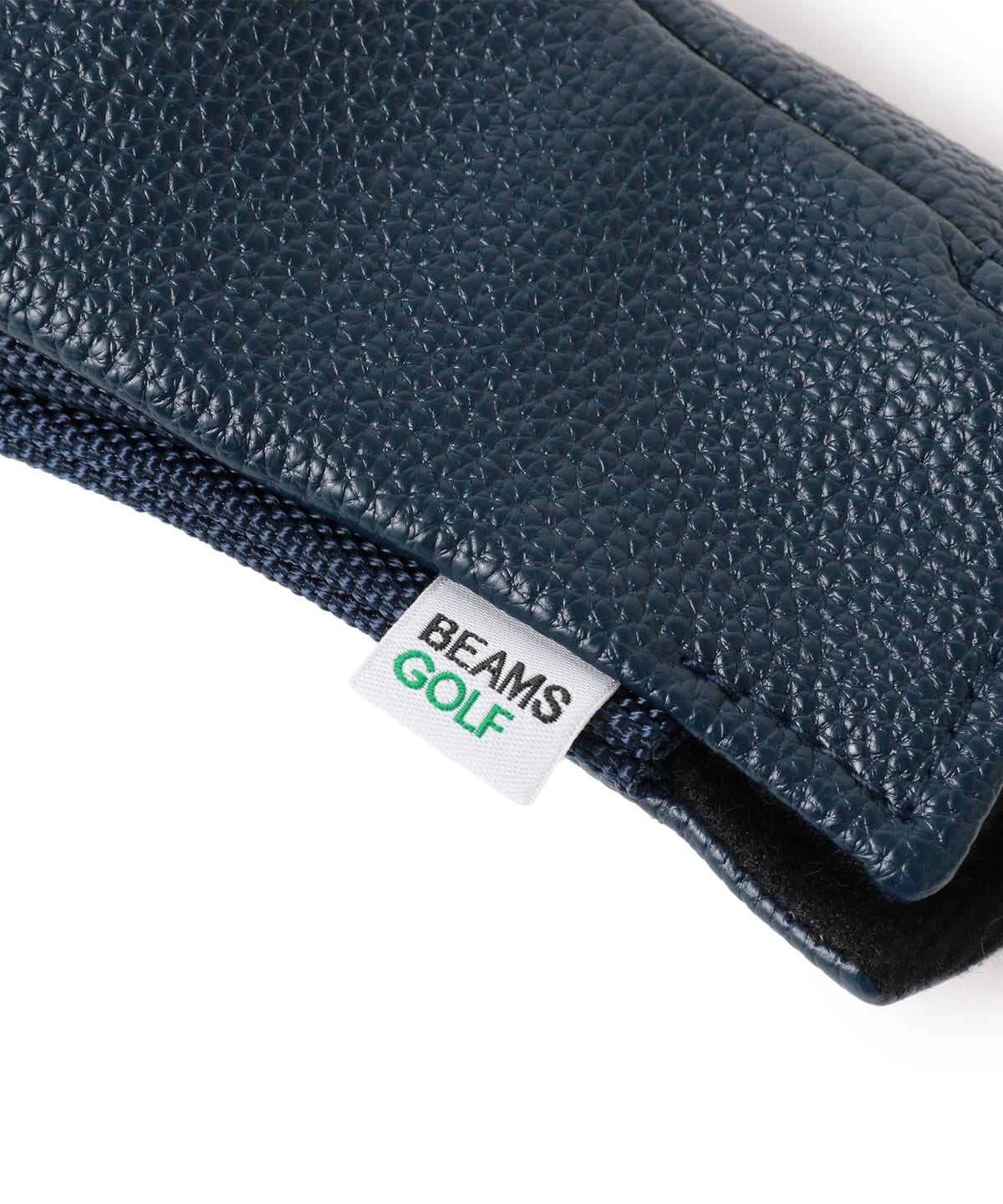 BEAMS GOLF フード　 黒/青　未使用新品 BEAMS GOLF（ビームス ゴルフ）スクリプトロゴ ヘッドカバー ネイビー