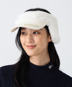 〈WOMEN〉イヤーマフ付き ファー サンバイザー