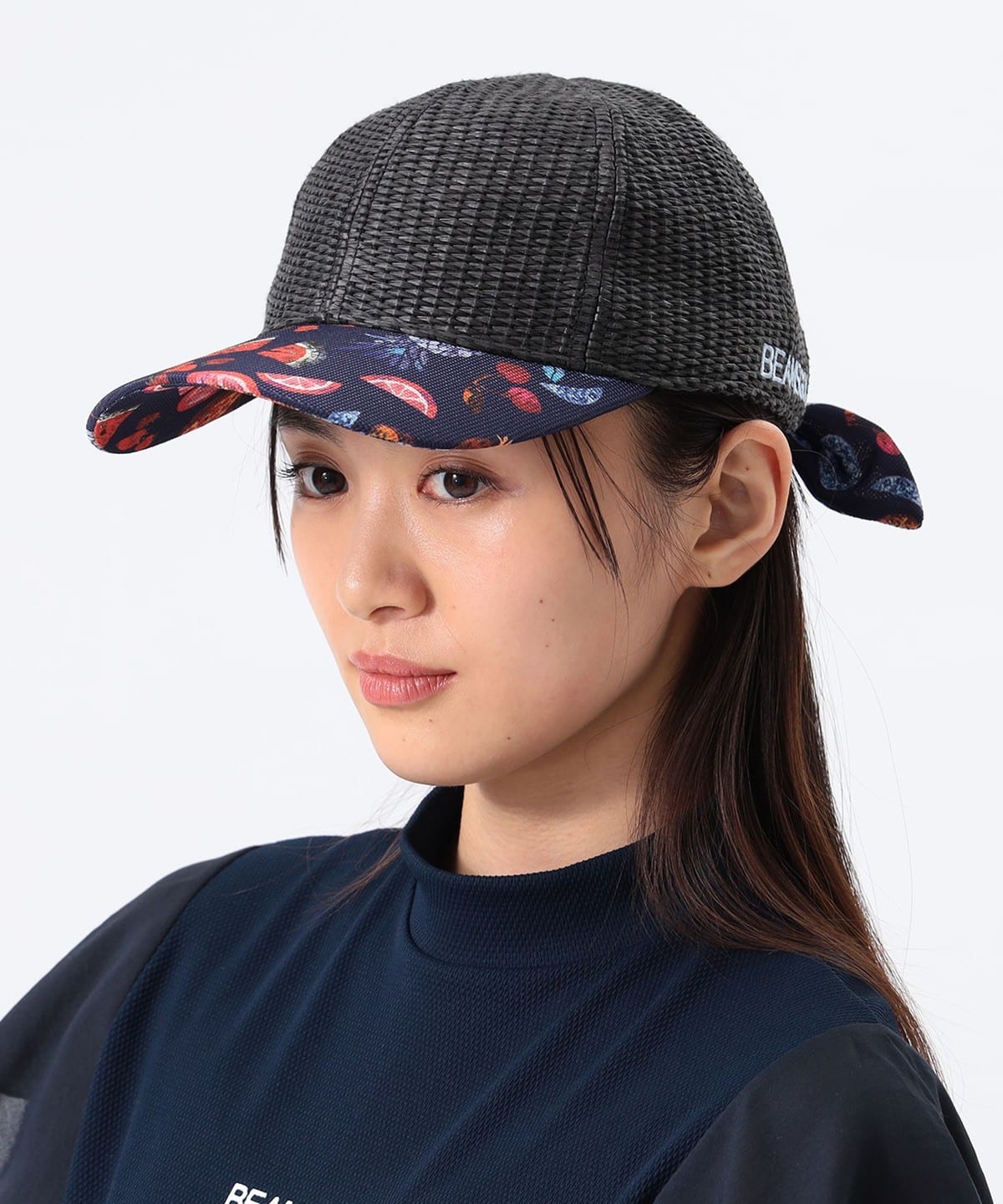 別注 リバティ ラフィア キャップ 帽子 WOMEN NAVY ONE SIZE 別注 リバティ ラフィア キャップ 帽子 WOMEN NAVY ONE SIZE
