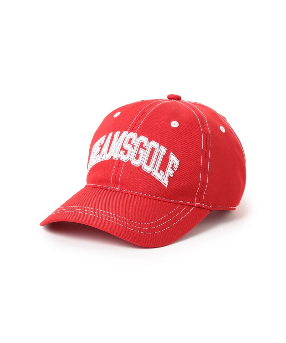 ゴルフィッカーズ キャップ 赤 BEAMS GOLF（ビームス ゴルフ）配色 カレッジロゴ キャップ（帽子