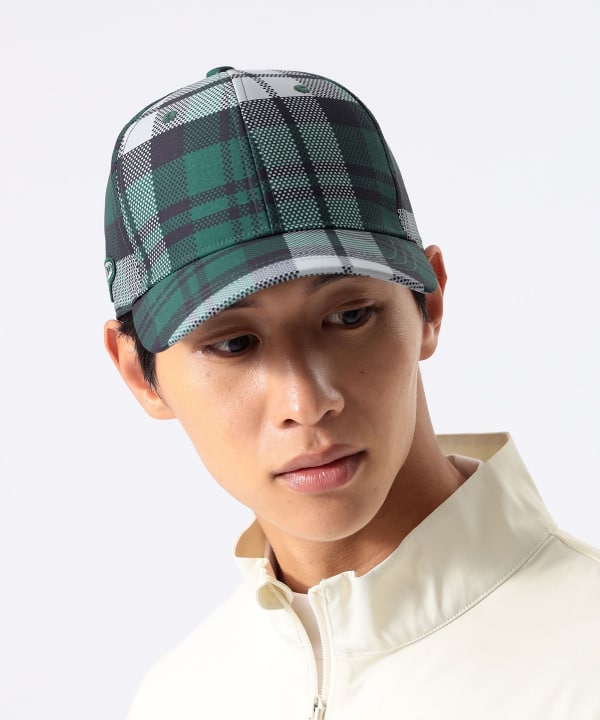 BEAMS GOLF / チェック総柄 パネルキャップ