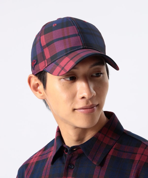 BEAMS GOLF / チェック総柄 パネルキャップ