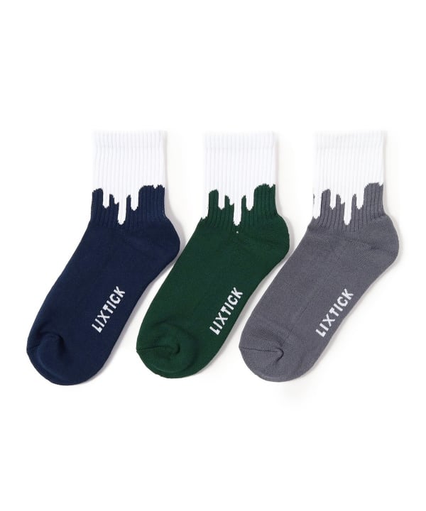 BEAMS GOLF (BEAMS GOLF) LIXTICK × BEAMS GOLF / DRIP SOCKS 3PACK A