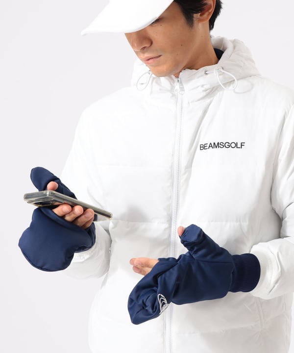 BEAMS GOLF★ミトングローブ★ロゴニットキャップ美品！防寒セット！ BEAMS GOLF☆ミトングローブ☆ロゴニットキャップ美品！防寒セット！